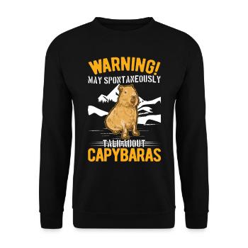Peut parler spontanément de Capybaras - Sweat-shirt Unisexe - noir - Devant - Alina (178cm) & Michal (187cm)