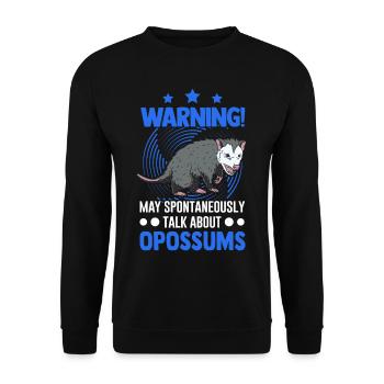 Opossum Geschenk Possum Beutelratte - Unisex Pullover - Schwarz - Vorne - Alina (178cm) & Michal (187cm)