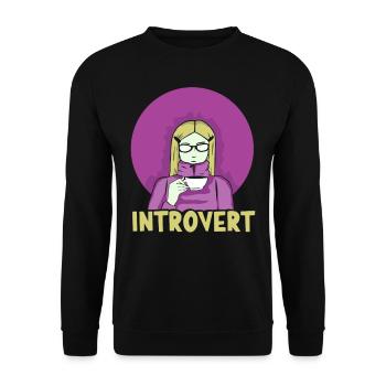 Introverted Sarcasm Introverted Shy - Unisex Sweatshirt - black - Front - Alina (178cm) & Michal (187cm)