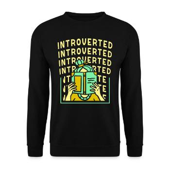Introverted Introverted Sarcasm Shy - Unisex Sweatshirt - black - Front - Alina (178cm) & Michal (187cm)