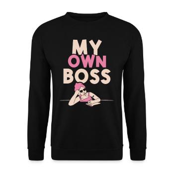 My Own Boss Self-Employed Freelancer - Unisex Sweatshirt - black - Front - Alina (178cm) & Michal (187cm)