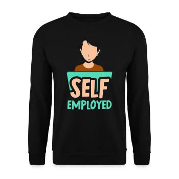 Self-employed Mom Freelancer Freelancer - Unisex Sweatshirt - black - Front - Alina (178cm) & Michal (187cm)