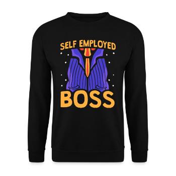 Self-employed boss Freelancer Self-employed - Unisex Sweatshirt - black - Front - Alina (178cm) & Michal (187cm)