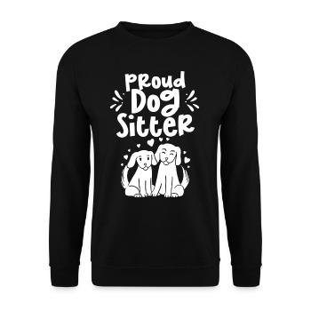Stolzer Hundesitter Dog Sitting Hundesitting Hund - Unisex Pullover - Schwarz - Vorne - Alina (178cm) & Michal (187cm)