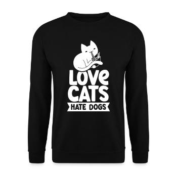Dear Cats Hate Dogs Pet Cat Lover - Unisex Sweatshirt - black - Front - Alina (178cm) & Michal (187cm)