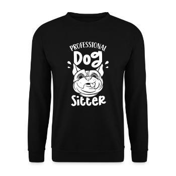 Professioneller Hundesitter Dog Sitting Hund - Unisex Pullover - Schwarz - Vorne - Alina (178cm) & Michal (187cm)