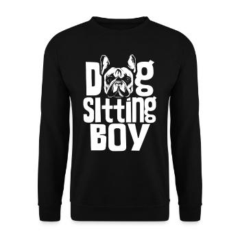 Dog Sitter Jeune Chien Assis Chien Assis Chien - Sweat-shirt Unisexe - noir - Devant - Alina (178cm) & Michal (187cm)