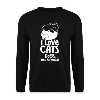 Ich Liebe Katzen Die Hunde Nicht So Sehr Süß Katze - Unisex Pullover - Schwarz - Vorne - Alina (178cm) & Michal (187cm)
