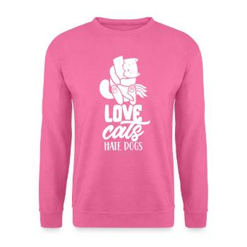 Chers chats Détestez les chiens Chat Amoureux des animaux de compagnie - Sweat-shirt Unisexe - rose - Devant
