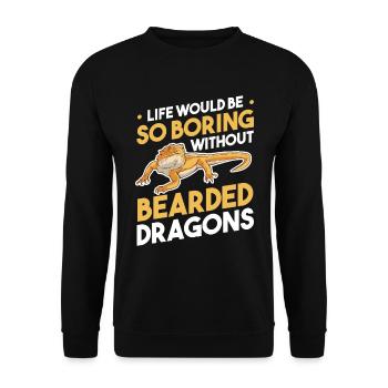 Bearded Dragon Pogona Gift - Unisex Sweatshirt - black - Front - Alina (178cm) & Michal (187cm)