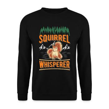 Eichhörnchen Flüsterer Squirrel Whisperer - Unisex Sweatshirt - black - Front - Alina (178cm) & Michal (187cm)