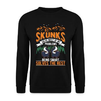 Stinktier Liebhaber - Unisex Pullover - Schwarz - Vorne - Alina (178cm) & Michal (187cm)