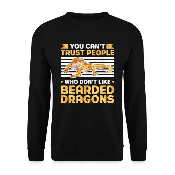 Bearded Dragon Pogona Gift - Unisex Sweatshirt - black - Front - Alina (178cm) & Michal (187cm)