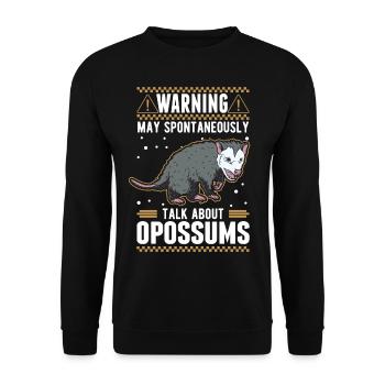 Opossum Gift Possum Pouch Rat - Unisex Sweatshirt - black - Front - Alina (178cm) & Michal (187cm)