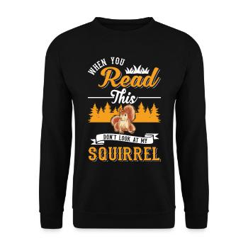 Cadeau Écureuil Gris Écureuil - Sweat-shirt Unisexe - noir - Devant - Alina (178cm) & Michal (187cm)
