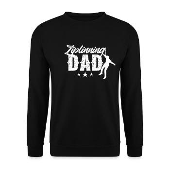 Ziplining Papa Sport Zipline Sprüche Seilrutsche - Unisex Pullover - Schwarz - Vorne - Alina (178cm) & Michal (187cm)