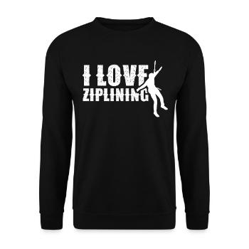 Ich Liebe Ziplining Seilrutsche Zipline Sport - Unisex Pullover - Schwarz - Vorne - Alina (178cm) & Michal (187cm)