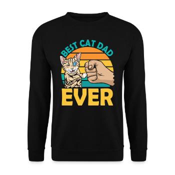 The Best Cat Dad Ever Cat Father - Unisex Sweatshirt - black - Front - Alina (178cm) & Michal (187cm)