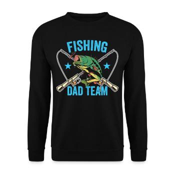 Fishing Papa Team Fishing Angler Sayings Father Daddy - Unisex Sweatshirt - black - Front - Alina (178cm) & Michal (187cm)