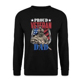 Proud Veteran Dad Father Day Father Sayings Daddy - Unisex Sweatshirt - black - Front - Alina (178cm) & Michal (187cm)