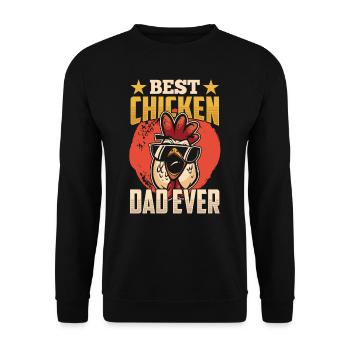 Der Beste Hühner Papa Aller Zeiten Huhn Vater - Unisex Pullover - Schwarz - Vorne - Alina (178cm) & Michal (187cm)