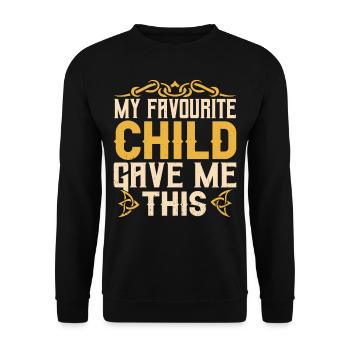 Mein Lieblingskind Hat Mir Das Geschenkt Papa - Unisex Pullover - Schwarz - Vorne - Alina (178cm) & Michal (187cm)