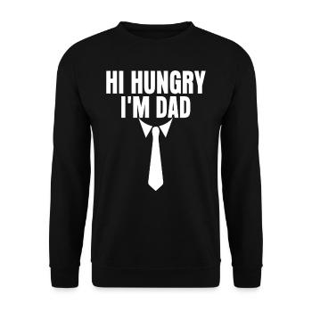Hallo Hungrig Ich Bin Papa Vater Tag Vater Papi - Unisex Pullover - Schwarz - Vorne - Alina (178cm) & Michal (187cm)