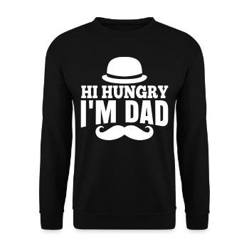 Hallo Hungrig Ich Bin Papa Vater Vater Tag Papi - Unisex Pullover - Schwarz - Vorne - Alina (178cm) & Michal (187cm)