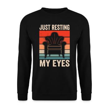 I Rest Only My Eyes From Father Papa Papi - Unisex Sweatshirt - black - Front - Alina (178cm) & Michal (187cm)
