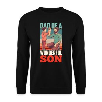 Père d’un fils merveilleux Proverbes Papa Papa - Sweat-shirt Unisexe - noir - Devant - Alina (178cm) & Michal (187cm)