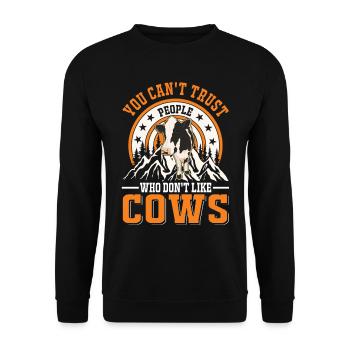 Cow Gift Farmer Cattle Breeder Vaches - Sweat-shirt Unisexe - noir - Devant - Alina (178cm) & Michal (187cm)