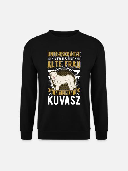 Kuvasz Alte Frau Ungarischer Kuvasz - Unisex Pullover - Schwarz