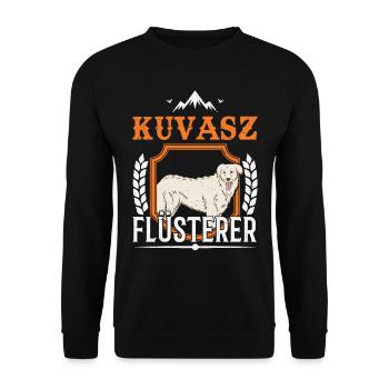 Kuvasz Flüsterer - Unisex Pullover - Schwarz - Vorne - Alina (178cm) & Michal (187cm)