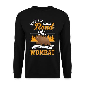 Australischer Wombat Geschenk - Unisex Pullover - Schwarz - Vorne - Alina (178cm) & Michal (187cm)