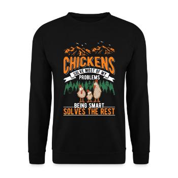 Chicken Chicken Breeding Chicken Farmer - Unisex Sweatshirt - black - Front - Alina (178cm) & Michal (187cm)