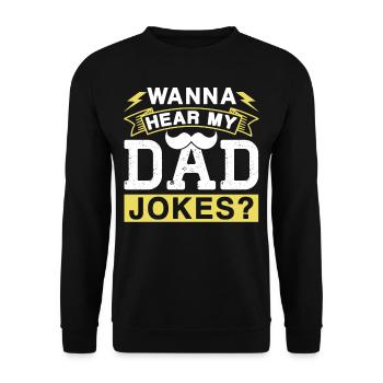 Papa Blague Papa Blague Père Blagues - Sweat-shirt Unisexe - noir - Devant - Alina (178cm) & Michal (187cm)