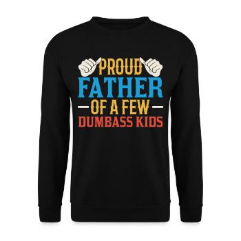 Stolzer Vater Von Ein Paar Dummen Kindern Papa - Unisex Pullover - Schwarz - Vorne - Alina (178cm) & Michal (187cm)