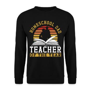 Homeschool Dad Lehrer Des Jahres Vater Papa - Unisex Pullover - Schwarz - Vorne - Alina (178cm) & Michal (187cm)