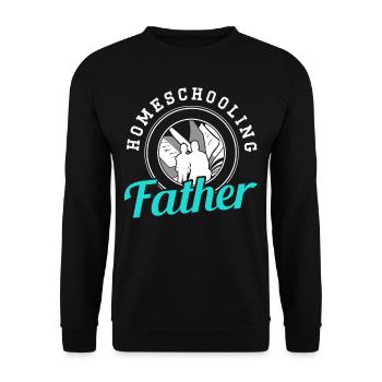 Father With HomeSchool Papa Homeschool Father's Day - Unisex Sweatshirt - black - Front - Alina (178cm) & Michal (187cm)