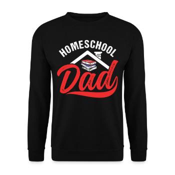 Homeschool Papa Vatertag Vater Homeschooling - Unisex Pullover - Schwarz - Vorne - Alina (178cm) & Michal (187cm)