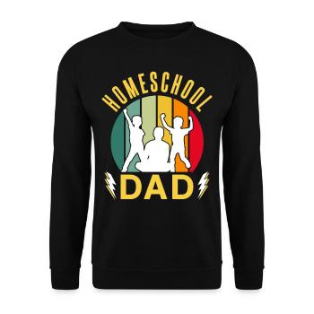 Homeschool Papa Homeschooling Vater Vatertag - Unisex Pullover - Schwarz - Vorne - Alina (178cm) & Michal (187cm)