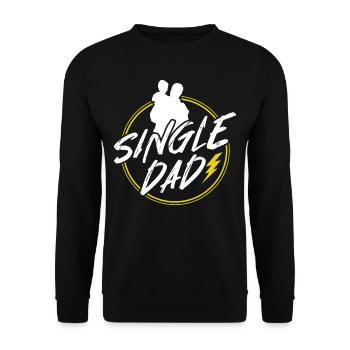 Père célibataire Papa monoparental Papa - Sweat-shirt Unisexe - noir - Devant - Alina (178cm) & Michal (187cm)