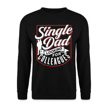 Père monoparental Parent seul Papa Papi - Sweat-shirt Unisexe - noir - Devant - Alina (178cm) & Michal (187cm)