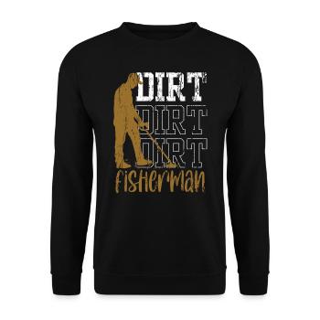 Dirt Fischer Metal Detecting Dirt Fishing - Unisex Pullover - Schwarz - Vorne - Alina (178cm) & Michal (187cm)