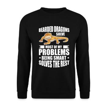 Bearded Dragon Pogona Gift - Unisex Sweatshirt - black - Front - Alina (178cm) & Michal (187cm)