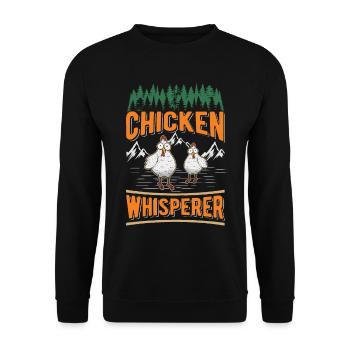 Chicken Whisperer Chicken Breeding Chicken Farmer - Unisex Sweatshirt - black - Front - Alina (178cm) & Michal (187cm)