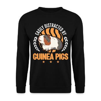 Facilement distrait par les cochons d’Inde Meerschweinchen - Sweat-shirt Unisexe - noir - Devant - Alina (178cm) & Michal (187cm)