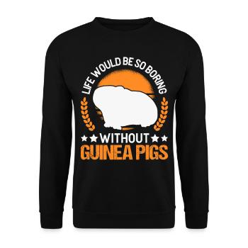 Cochon d’Inde Cadeau Cochon d’Inde - Sweat-shirt Unisexe - noir - Devant - Alina (178cm) & Michal (187cm)