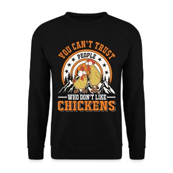 Chicken Chicken Breeding Chicken Farmer - Unisex Sweatshirt - black - Front - Alina (178cm) & Michal (187cm)