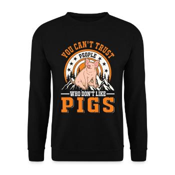 Cadeau cochon Fermier Cochons - Sweat-shirt Unisexe - noir - Devant - Alina (178cm) & Michal (187cm)